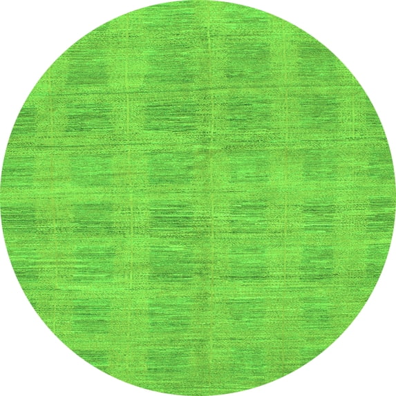 Ahgly Company Indoor Round Solid Green Modern Area Rugs, 6' Round