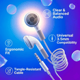 thumbnail image 3 of Wavesound White Wired Earbuds with 3.5mm Jack, No mic and No remote, 24 Pack - High-Quality Stereo Sound, Comfortable Ergonomic Fit, Durable PVC Cable, Lightweight In-Ear Headphones, 3 of 8
