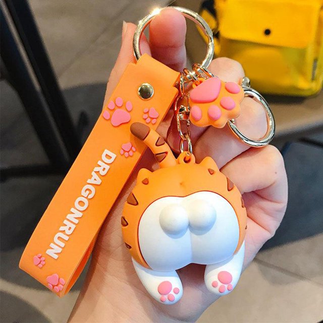 LLavero de Metal de dibujos animados, colgante de llave, llavero de Metal, bolso Adorable, colgante, regalos de juguete naranja Colcomx Llavero de bolsas