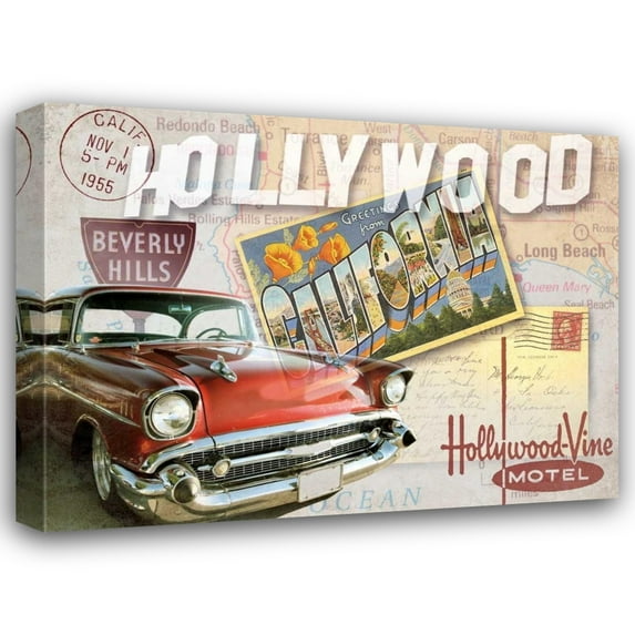 Keith Mallett 32x25 Gallery Wrapped Canvas Wall Art Titled - Road Trip I