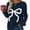 Blue, variant on Women Y2K Fall Sweater Cute Bow Print Long Sleeve Cable Knit Pullover Casual Oversized Jumpers for Women（White，M）