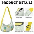 thumbnail image 2 of Sunshine Adjustable Strap Crossbody Bag Lightweight Nylon Pineapple Hawaiian Tropical Fruit Summer Yellow Golden Exotic Pattern Print Aesthetic Pineapple Lover, 2 of 5