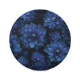 thumbnail image 2 of 15.4" Round Placemat Set of 1 Polyester Fabric Place Mats Non-Slip Dining Kitchen Table Mats for Kitchen Party Decor Deep Blue Flower, 2 of 5