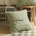 thumbnail image 4 of AUQ 2Pcs Throw Pillow Covers 18x18, Decorative Pillow Covers with Soft Plush Fabric, Geometric Design for Sofa and Bed,Pea Green, 4 of 5