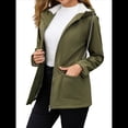thumbnail image 3 of Chaqueta Impermeable para Mujer, Cortavientos con Capucha, Ideal para Senderismo, Viajes y Actividades Al Aire Libre. Verde XXL, 3 of 9