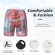 thumbnail image 3 of Balery Pastel Pink Beach Cafe Bañador para hombre, shorts de playa de secado rápido con entrepierna y forro de compresión-X-Large, 3 of 6