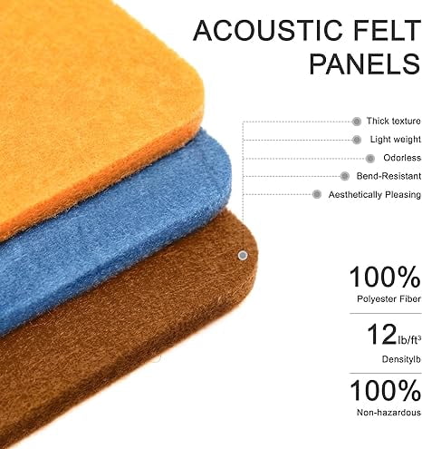 Mifurn 11.8''*11.8'' Felt Bulletin Board, 3 Colors, 4 Pack