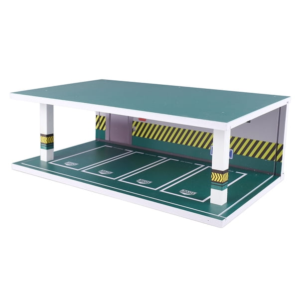 Modelo de estacionamiento estimulado, 1:32 Modelo de estacionamiento Vitrina de garaje para automóvil con iluminación Vitrina de escena de estacionamiento Características líderes en su clase