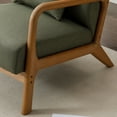 thumbnail image 4 of Bestier Accent Chairs for Living Room, Mid-Century Modern Arm Chair with High Back and Waist Cushion, Upholstered Reading Armchair with Solid Wood Frame, Green, 4 of 8