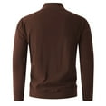 thumbnail image 5 of Mens Fleece Pullover Fitted Fall Winter Casual Thermal Tops Plain Mock Neck Long Sleeve Base Sweater Big and Tall (S, Coffee), 5 of 5