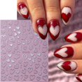 thumbnail image 3 of Adhesivos para uñas ZASKHLD, 6 hojas, con forma de corazón, autoadhesivos 3D, 3 of 9