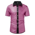 thumbnail image 1 of Plebaso Men's Button down Sequin Shirts Sparkly Short Sleeve Collared Shirts Fashion Tops for Club Party, 1 of 3