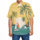 thumbnail image 3 of Camisas De Franela Para Hombre Hombres Moda Primavera Verano Casual Manga corta Turndown Neck Impreso Camisetas Top Blusa (Yellow, 5XL), 3 of 5