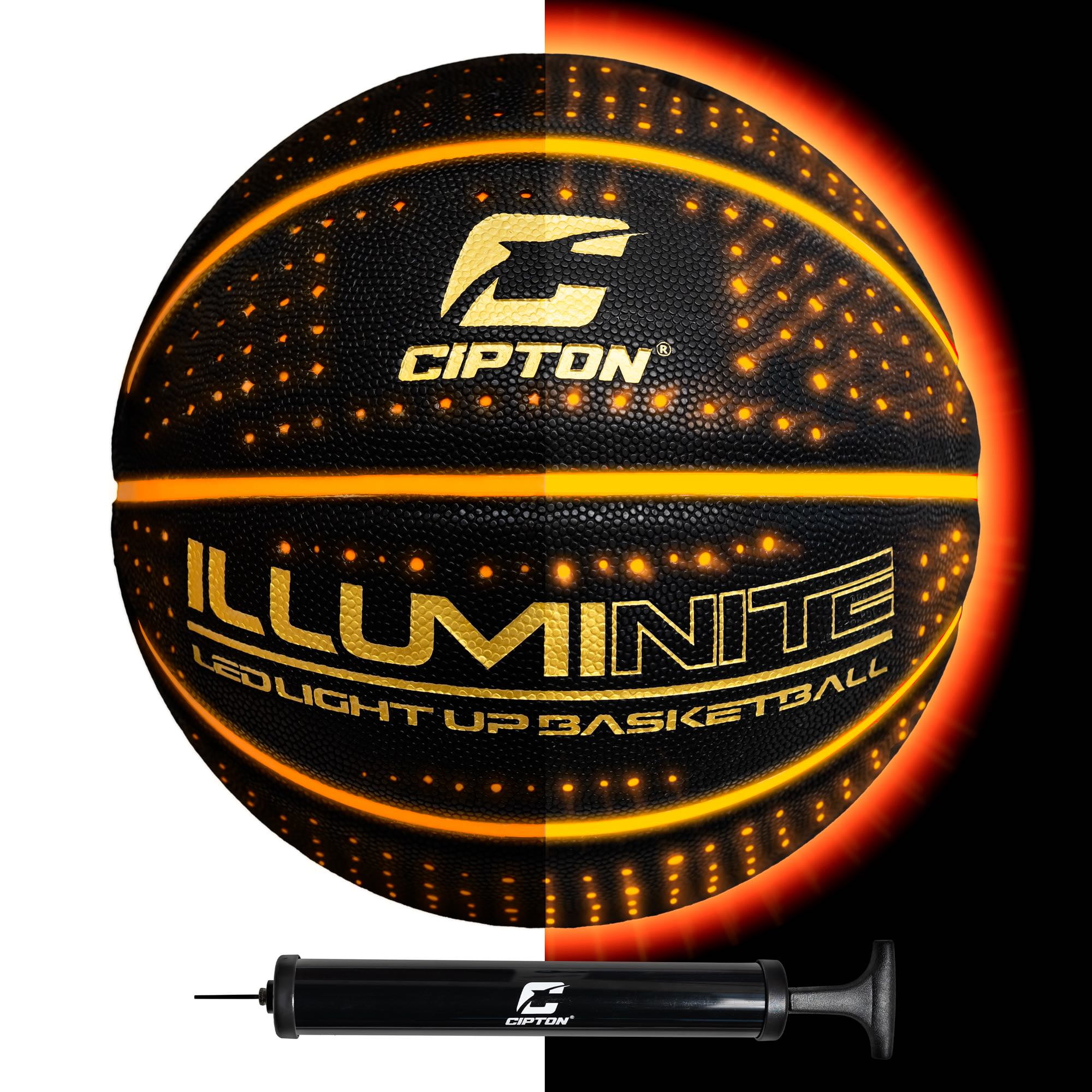 Cipton Basketball Light Up Leather Basketball Youth Size Ball 28.5 Inch