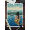 thumbnail image 3 of Bellingham, Washington, Mermaid and Mount Baker (12x18 Wall Art Poster, Room Decor), 3 of 3