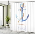 thumbnail image 5 of Ambesonne Ocean Shower Curtain, Classic Sail Emblem, 69"Wx75"L, Blue White Brown, 5 of 5