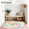 thumbnail image 3 of ODIKA 6'x9' Machine Washable Non-Slip Area Rug, Educational Alphabet Journey Playmat High Traffic Rug with Pad, Pink, 689488, 3 of 8