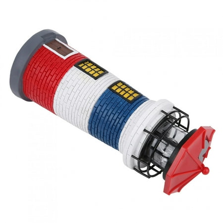 

LED Light Solar Lighthouse Convenient Rotating Practical For Garden Yard Black+White Red+Blue+White