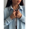 thumbnail image 6 of 2 Piece Outfits for Women Casual Lounge Sets Long Sleeve Button Down Shirts and Wide Leg Pants Sets Light Blue L, 6 of 8
