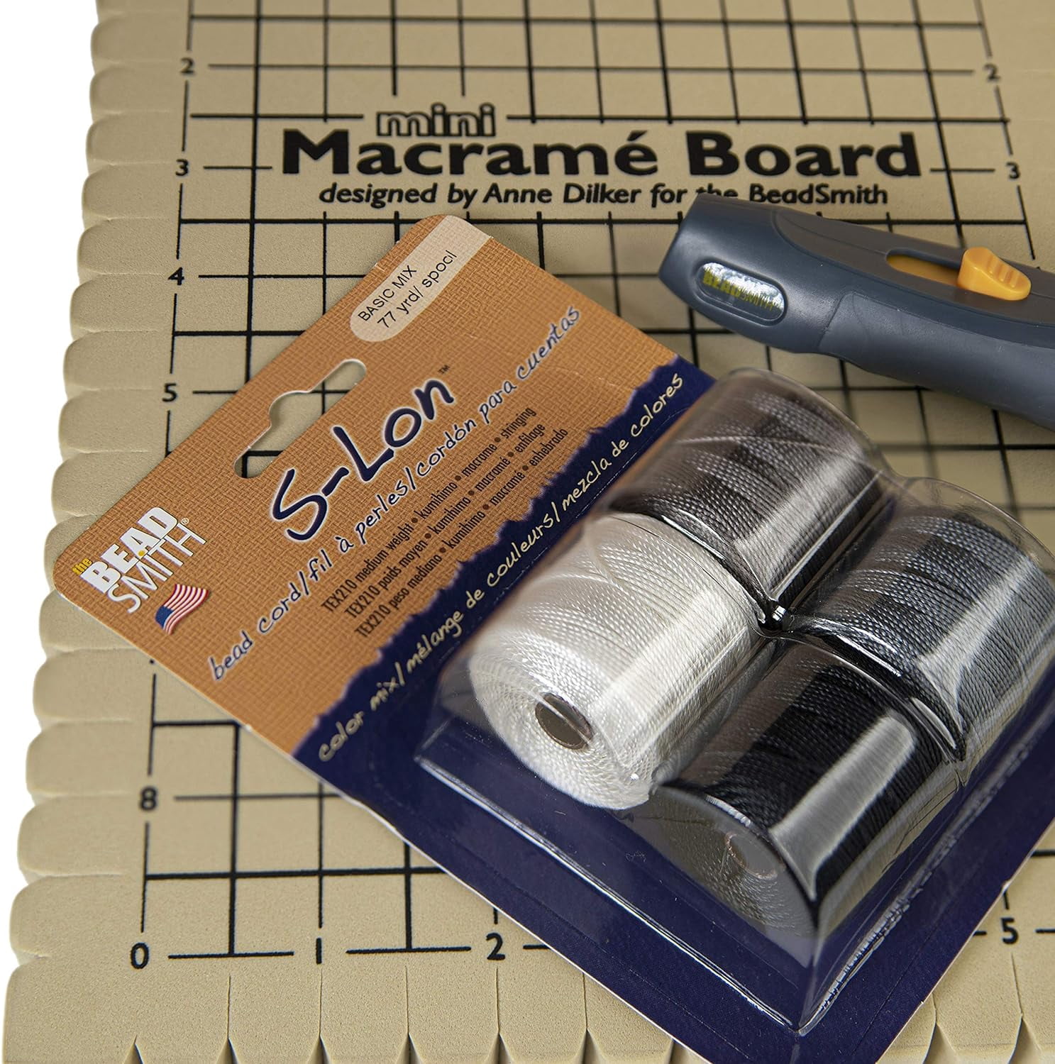 The Beadsmith S-Lon Bead Cord – .5 mm Nylon Cord, 4-Pack, Basic Mix, TEX210, 77 Yards