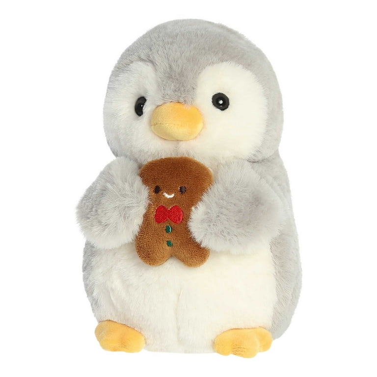 Aurora - Small Gray PomPom Penguin - 8 Gingerbread Man - Festive Stuffed  Animal