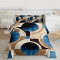 thumbnail image 2 of Manfei Retro Circle Pattern Queen Comforter Set,Modern Abstract Geometric Bedding Sets,Brown Blue Dot Bedding Comforter Set For Teens,Luxury Bedroom Decor Reversible,3-Piece, 2 of 8