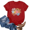 thumbnail image 2 of WREESH Women's Summer Fashion T-Shirts Short Sleeve Round Neck Graphic Tops Red, 2 of 4