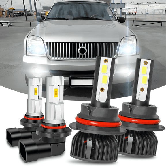 For Mercury Mountaineer 1999-2002 2003 2004 2005 2006 LED Headlight   Fog Light Bulbs 4 Pack