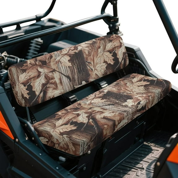 Yuyamidu Camo Hunting UTV Seat Covers Bench Seat Cover Brown Oak Powersports Cushion Pad Fit for Mule 3000 3010 3020 4000 4010 2001-2024