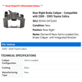 thumbnail image 2 of Rear Right Brake Caliper - Compatible with 2000 - 2005 Toyota Celica 2001 2002 2003 2004, 2 of 2