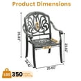 thumbnail image 3 of Hzzkey All-Weather Rust-Resistant Aluminum Armchair Set (2-Piece) with Brown Cushions for Patio, Balcony & Pool,Black, 3 of 10