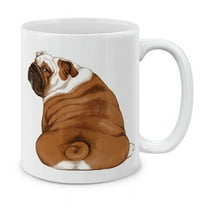 WIRESTER 11 Oz Ceramic Tea Cup Coffee Mug, English Bulldog Look Back