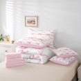 thumbnail image 6 of Erosebridal Princess Bowknot 7-Piece Twin Bedding Sets,Kawaii Bow Girls Bedding Comforter Set For Teens,Pink Purple,Reversible, 6 of 7