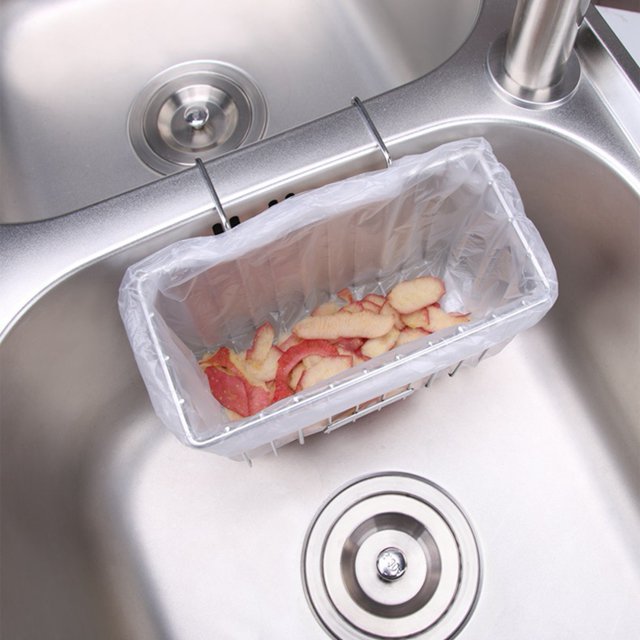 Organizador de fregadero de cocina para colgar y secar esponjas de acero inoxidable