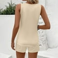 thumbnail image 6 of WTOBBY Women's Summer Casual Two Piece Set Solid Color Vest Sleeveless Top and Shorts Outfit Simple and Stylish for Everyday Summer Fashion ,Khaki M, 6 of 6