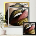 thumbnail image 4 of Designart 'Woman Lips Black Lipstick and Gold Sequins' Modern Framed Art Print, 4 of 4