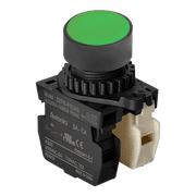 Autonics S2PR-P1GAB Green 22/25mm Non-Illuminated Momentary Push Button Switch, 1NO + 1NC Contacts, Industrial Control Panel Switch
