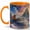 Orange, variant on Sky Rider Castle 11oz Ceramic Mug, Fantasy Bird Adventure Art