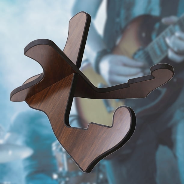 Soporte de guitarra de madera duradero con bordes de cuero para violonchelo/mandolina/banjo/nogal