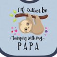 thumbnail image 4 of Inktastic Sloth I'd Rather Be Hanging with Papa Boys or Girls Baby Bib, 4 of 4