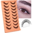 thumbnail image 2 of SHIQI-Lashes Natural Look False Eyelashes Wispy Natural Lashes that Look Like Extensions Fluffy D Curl Strip Eye Lashes Short Cat Eye Russian Fake Eyelash 9 Pairs, 2 of 4