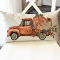 thumbnail image 3 of Fall Truck Throw Pillow Cover Inch Floral Orange Pumpkin Outdoor Country Farmhouse Cottage Thanksgiving Decorations Autumn Lumbar Decorative Throw Pillow Case for Home Couch Sofa Decor, 3 of 7
