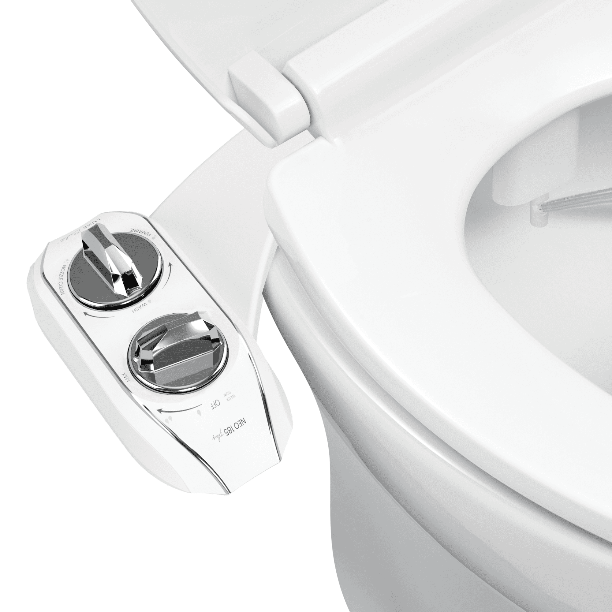 LUXE Bidet NEO 185 Plus Dual Nozzle, Bidet Attachment, EZLift Hinges