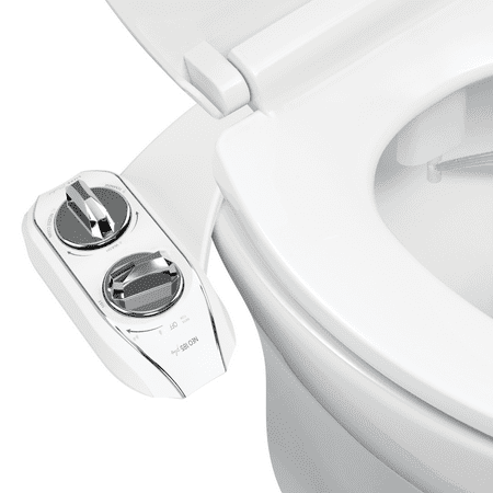 LUXE Bidet NEO 120 Plus – Next-Generation Bidet Toilet Seat Attachment with Innovative EZ-Lift Hinges and 360° Self-Cleaning Mode (Chrome)