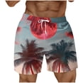 thumbnail image 3 of Kakii Men Casual Fashion Print Shorts With Pockets Elastic Waist Beach Pants, 3 of 4