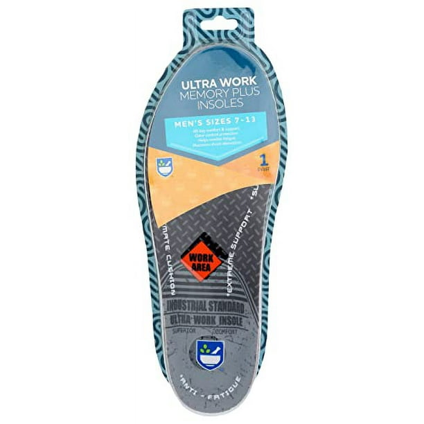 Rite Aid Ultra Work Memory Plus Work Insoles for Men Sizes 7 13 Shock Absorbing Insoles Memory Foam Insoles Arch Support Insole Men Boot Insoles for Men Work Memory Foam Insoles Walmart