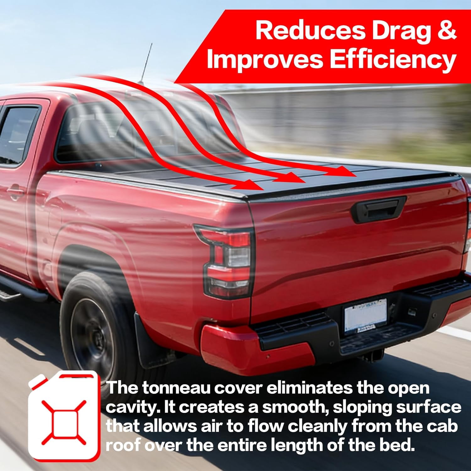 TPA Low Profile Hard Tri-Fold Truck Bed Tonneau Cover Fits for 2022-2024 Nissan Frontier 5 ft Bed, FPR Waterproof One-Handed Open Anti-Theft