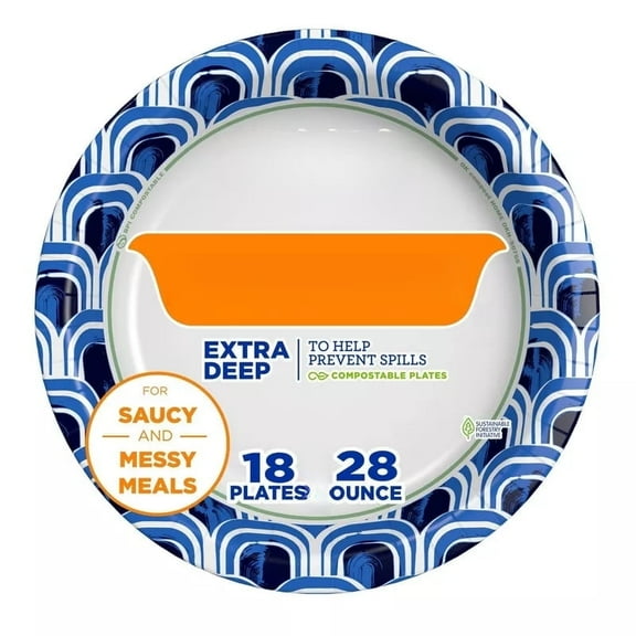 Ultra 9" Deep Dish Paper Plates - 28oz/18ct