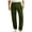 Army Green, variant on Mens Corduroy Straight Leg Pants - Classic Fit Stretch Expandable Waist Dress Pants Flat-Front Comfort Casual Slacks White