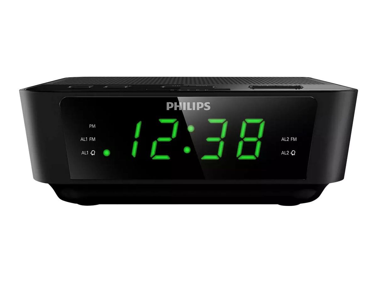Black Philips AJ3116M37 FM Alarm Clock Radio 
